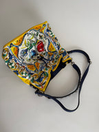 Dolce & Gabbana SS 2017 maiolica bucket bag canvas
