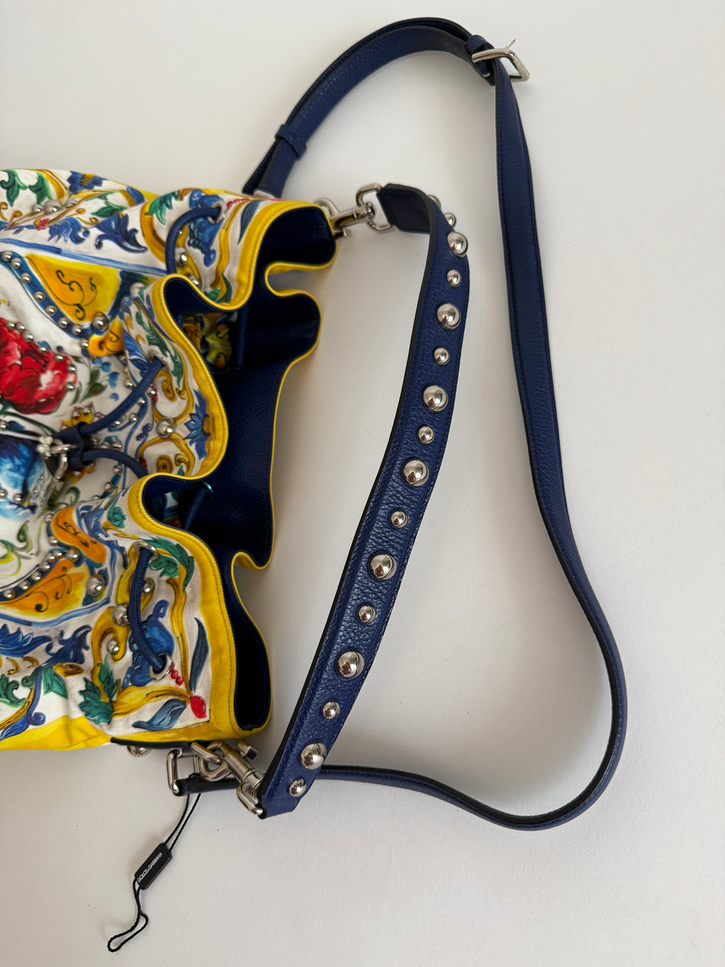 Dolce & Gabbana SS 2017 maiolica bucket bag canvas