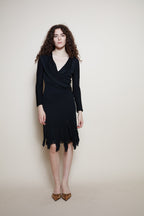 Jean Paul Gaultier fringed black dress