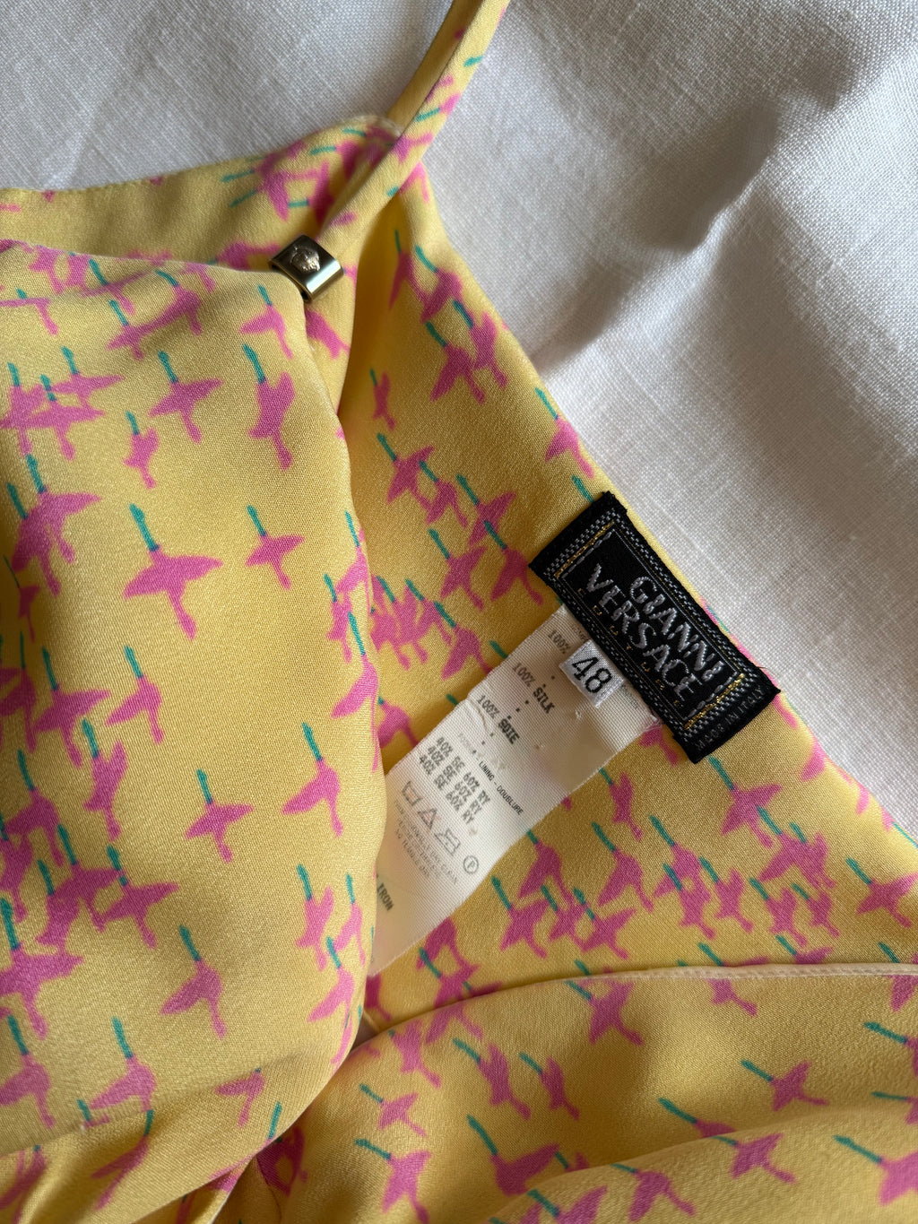 Gianni Versace S/S 1999 mini flamingos dress