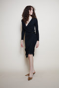 Jean Paul Gaultier fringed black dress