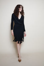 Jean Paul Gaultier fringed black dress