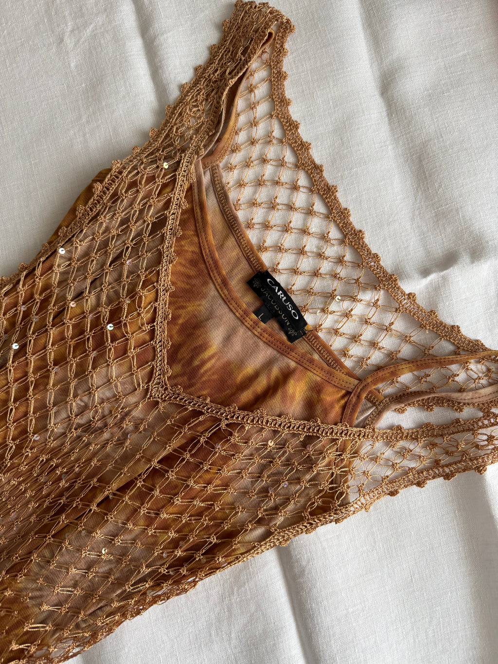 Vintage fishnet maxi dress
