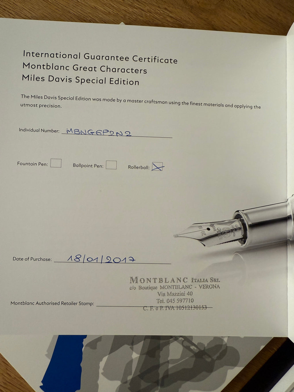 Montblanc Great Characters Miles Davis Special Edition Rollerball