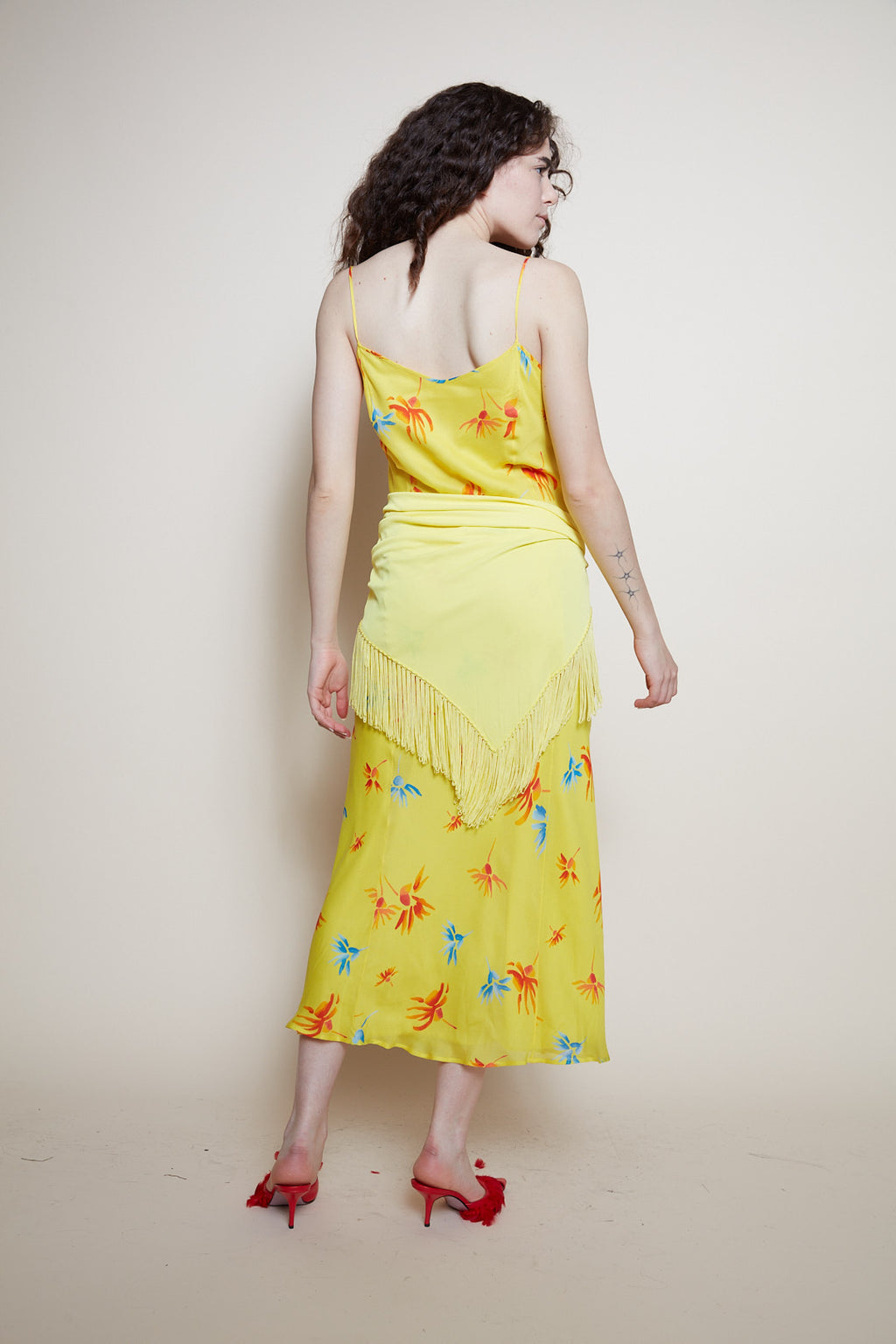 Versace dress floral print with shawl