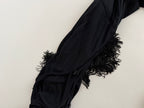 Moschino Cheap and Chic 90s shoulders fringe shawl dress