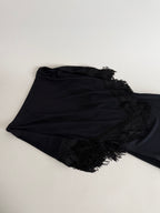 Moschino Cheap and Chic 90s shoulders fringe shawl dress