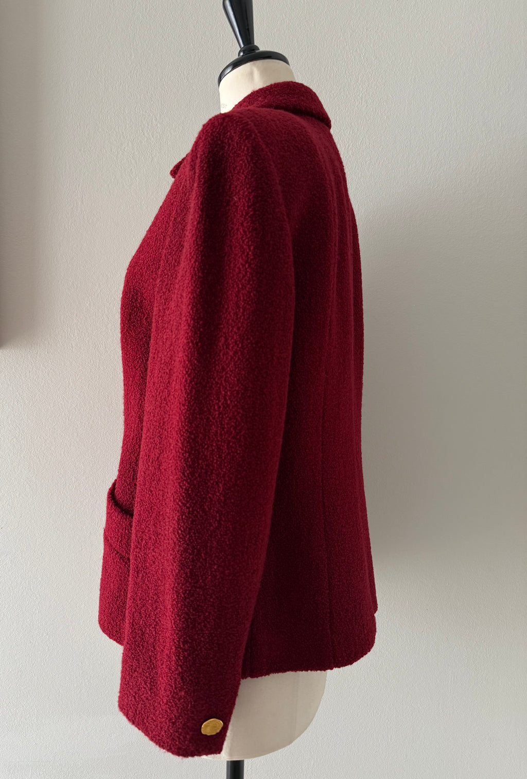Yves Saint Laurent bouclé burgundy blazer