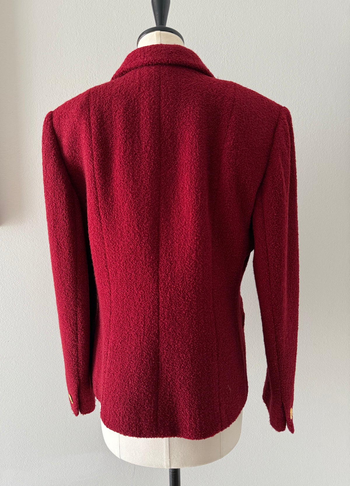 Yves Saint Laurent bouclé burgundy blazer