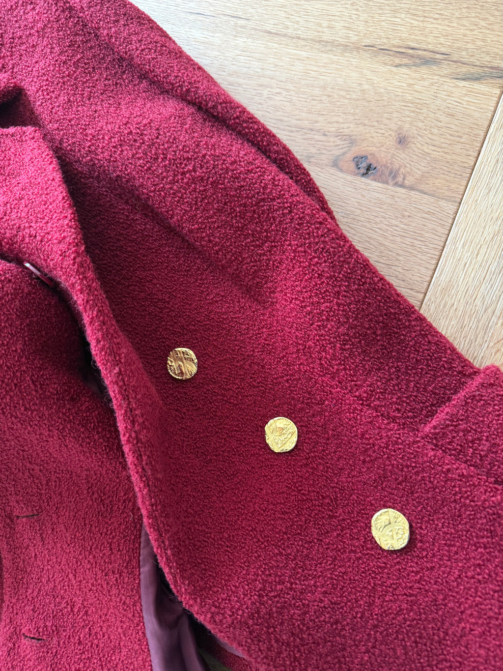 Yves Saint Laurent bouclé burgundy blazer