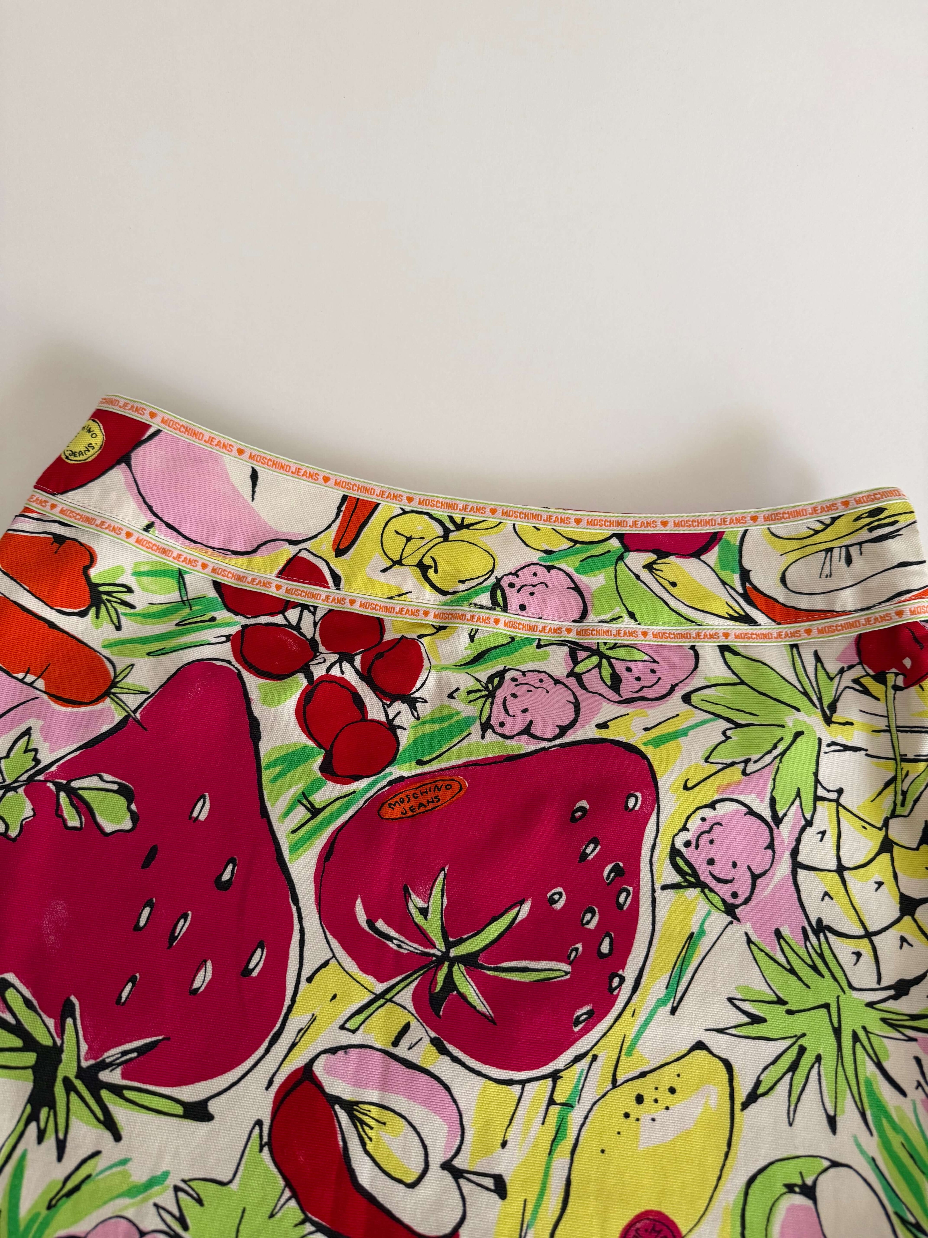 Moschino vintage summer fruits print Skirt