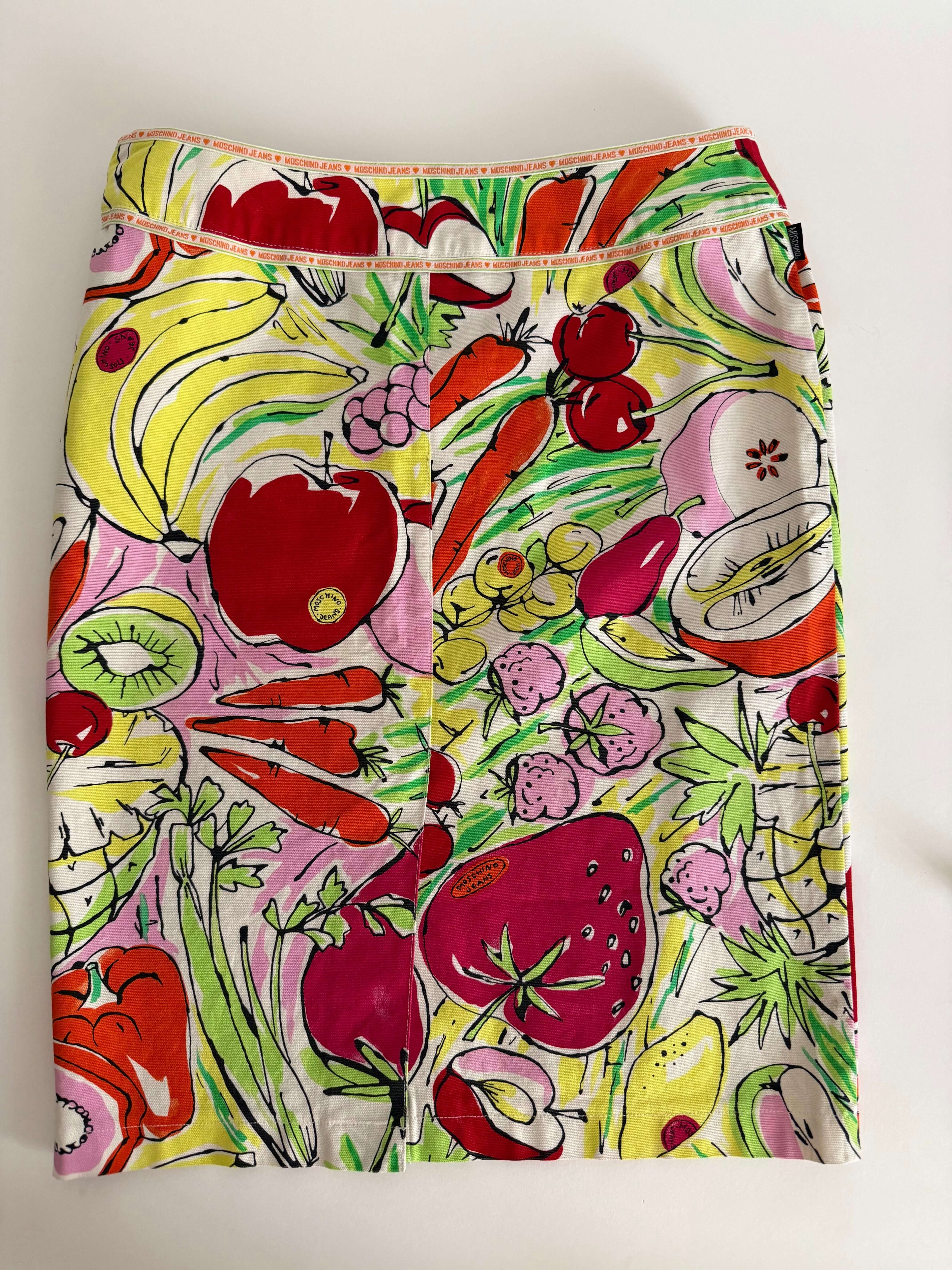 Moschino vintage summer fruits print Skirt