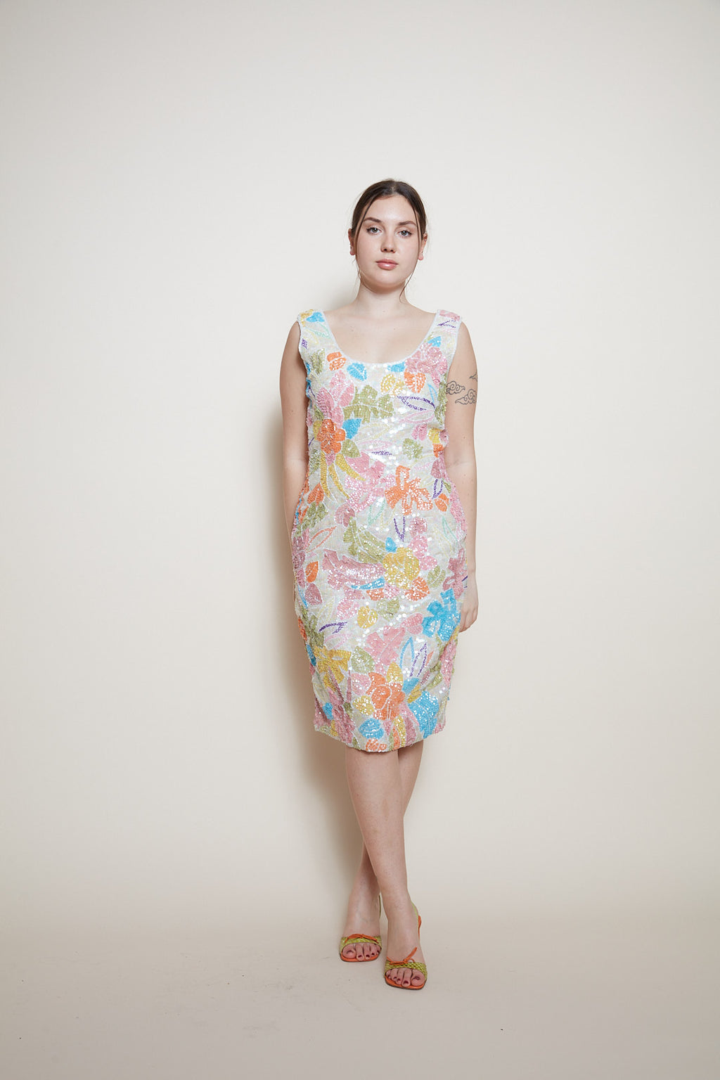 Black Tie mini sequin floral dress