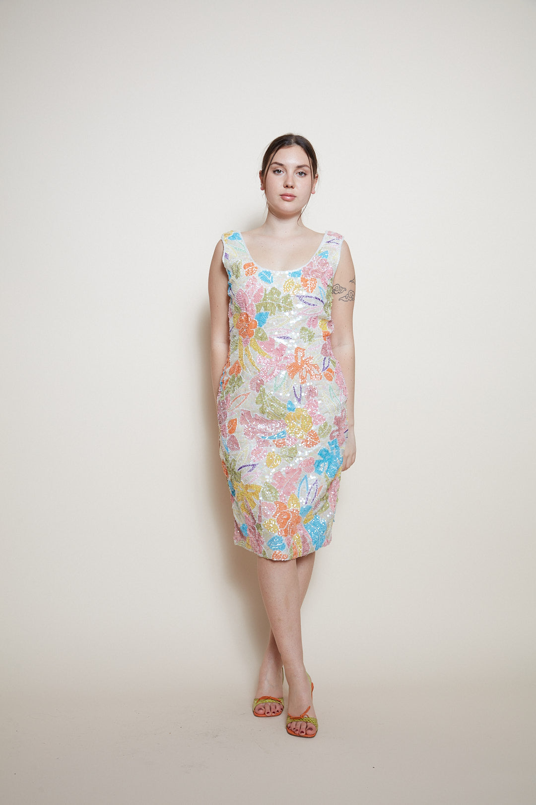 Black Tie mini sequin floral dress