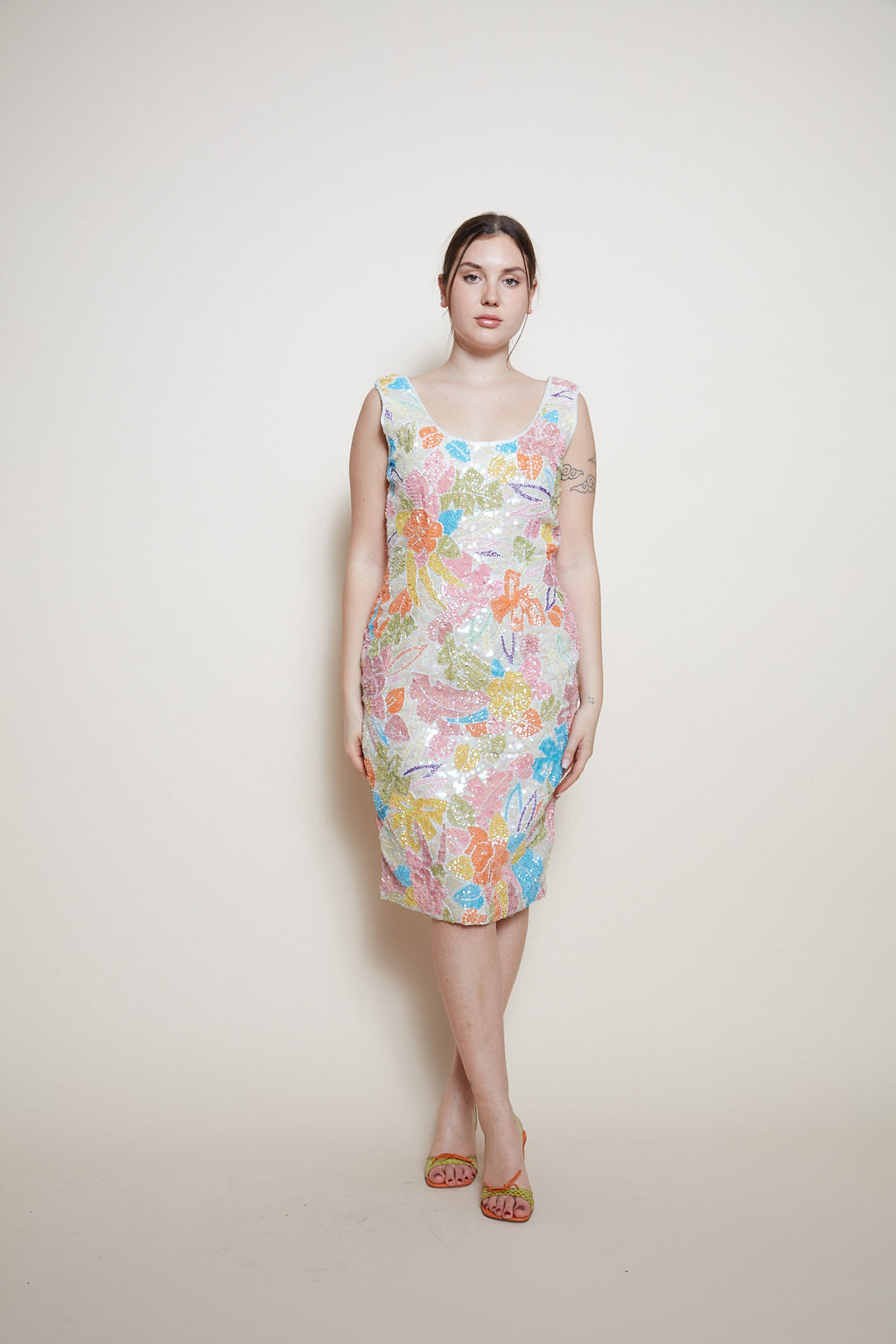 Black Tie mini sequin floral dress