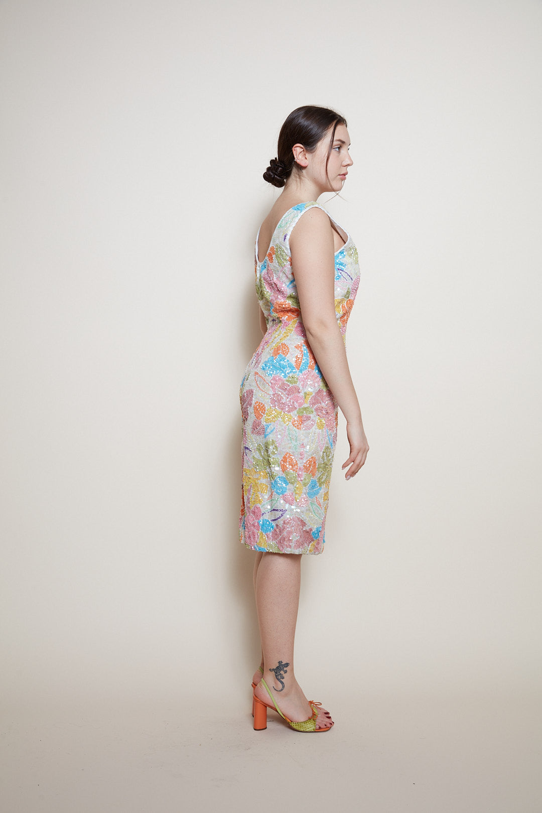 Black Tie mini sequin floral dress