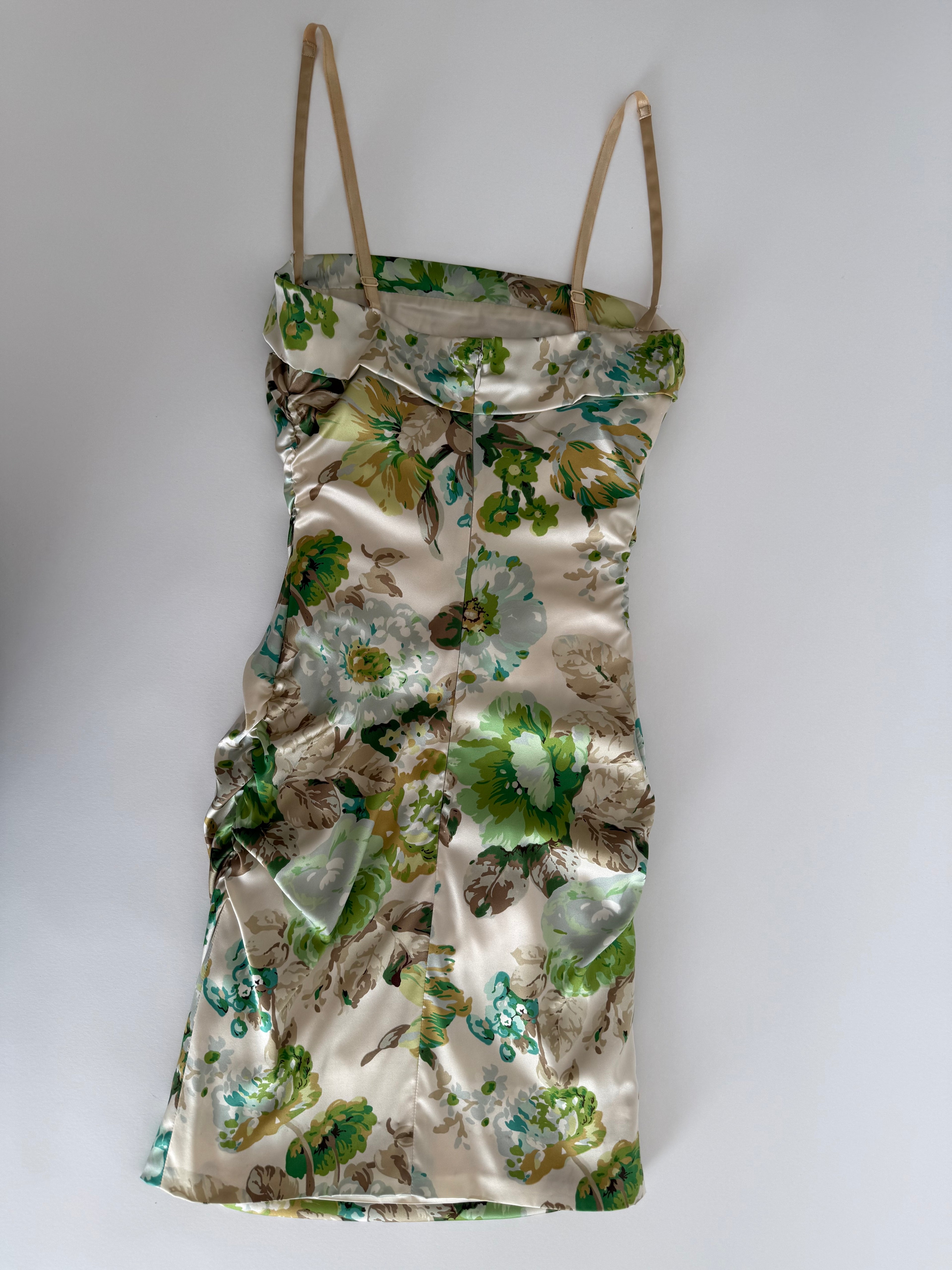 Dolce & Gabbana early 2000s beige floral mini dress