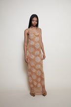 Vintage fishnet maxi dress
