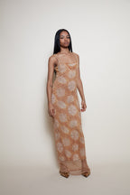 Vintage fishnet maxi dress