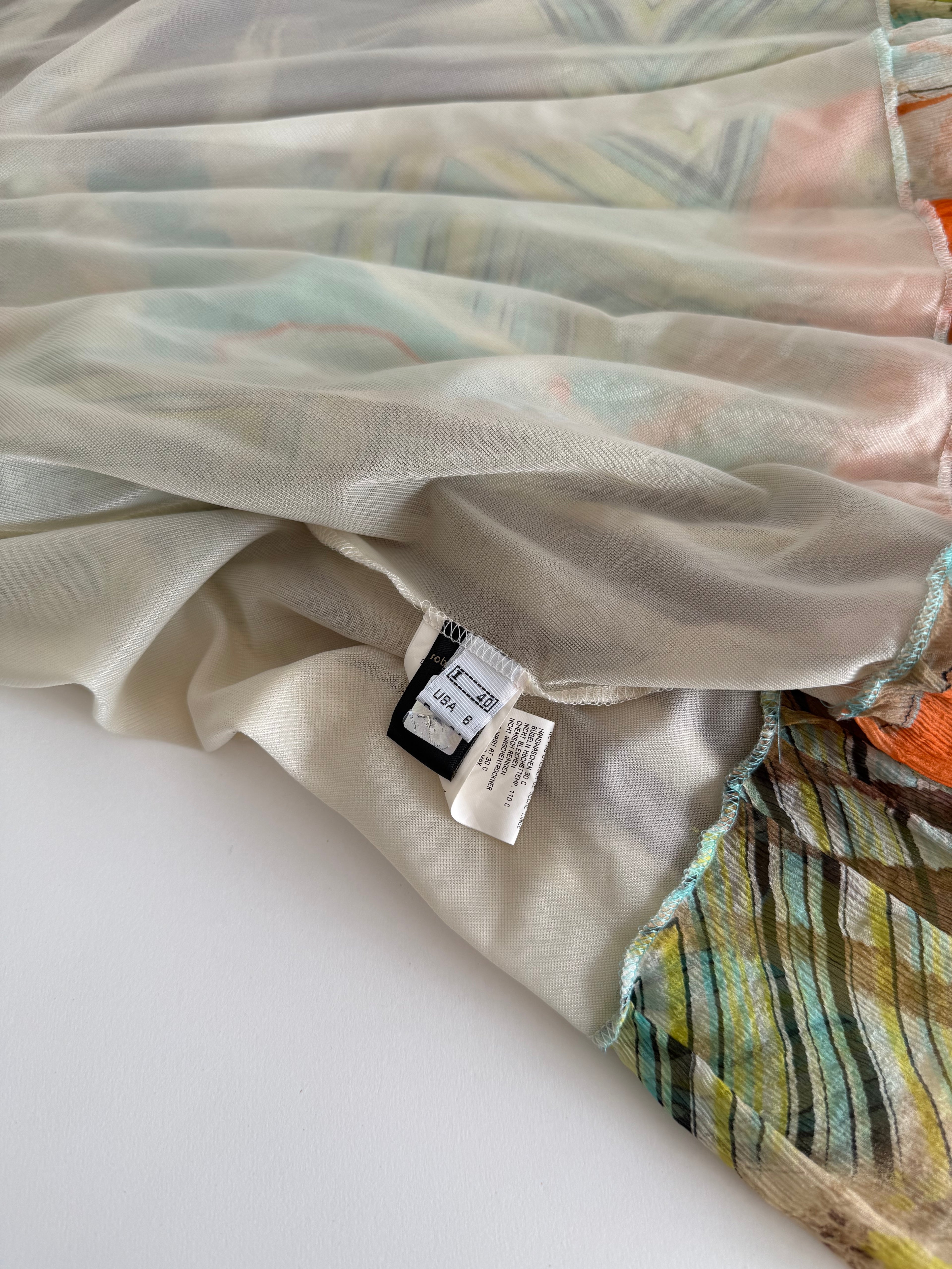 Class Cavalli multicolor silk mid-length dress