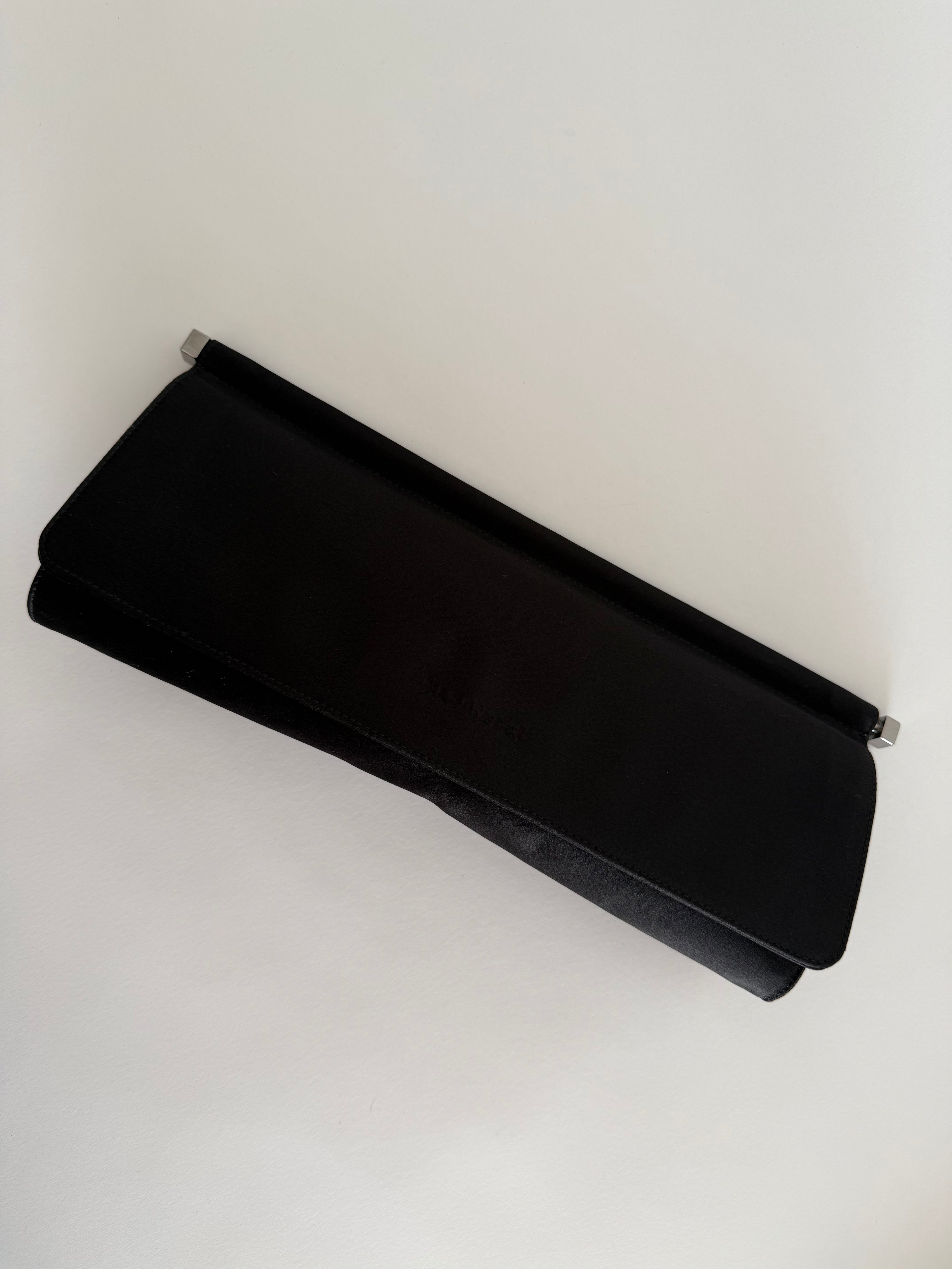 Jil Sander Jil Sander black silk clutch pochette Bag Emilia Archive Vintage