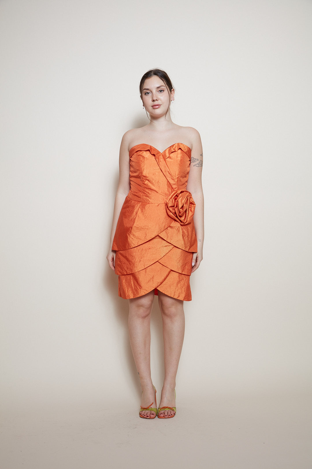 Bernshaw mini orange dress 80s