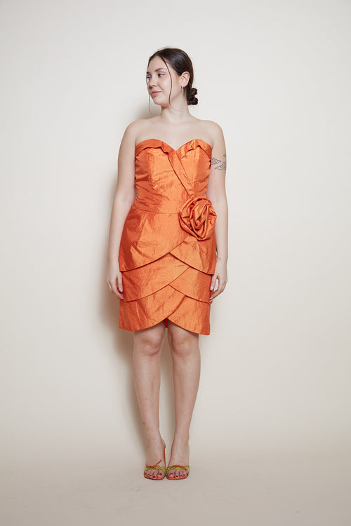 Bernshaw mini orange dress 80s