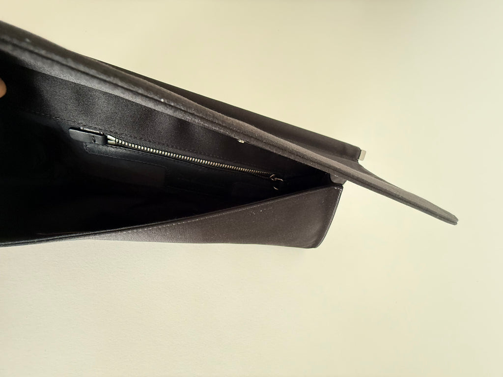 Jil Sander Jil Sander black silk clutch pochette Bag Emilia Archive Vintage
