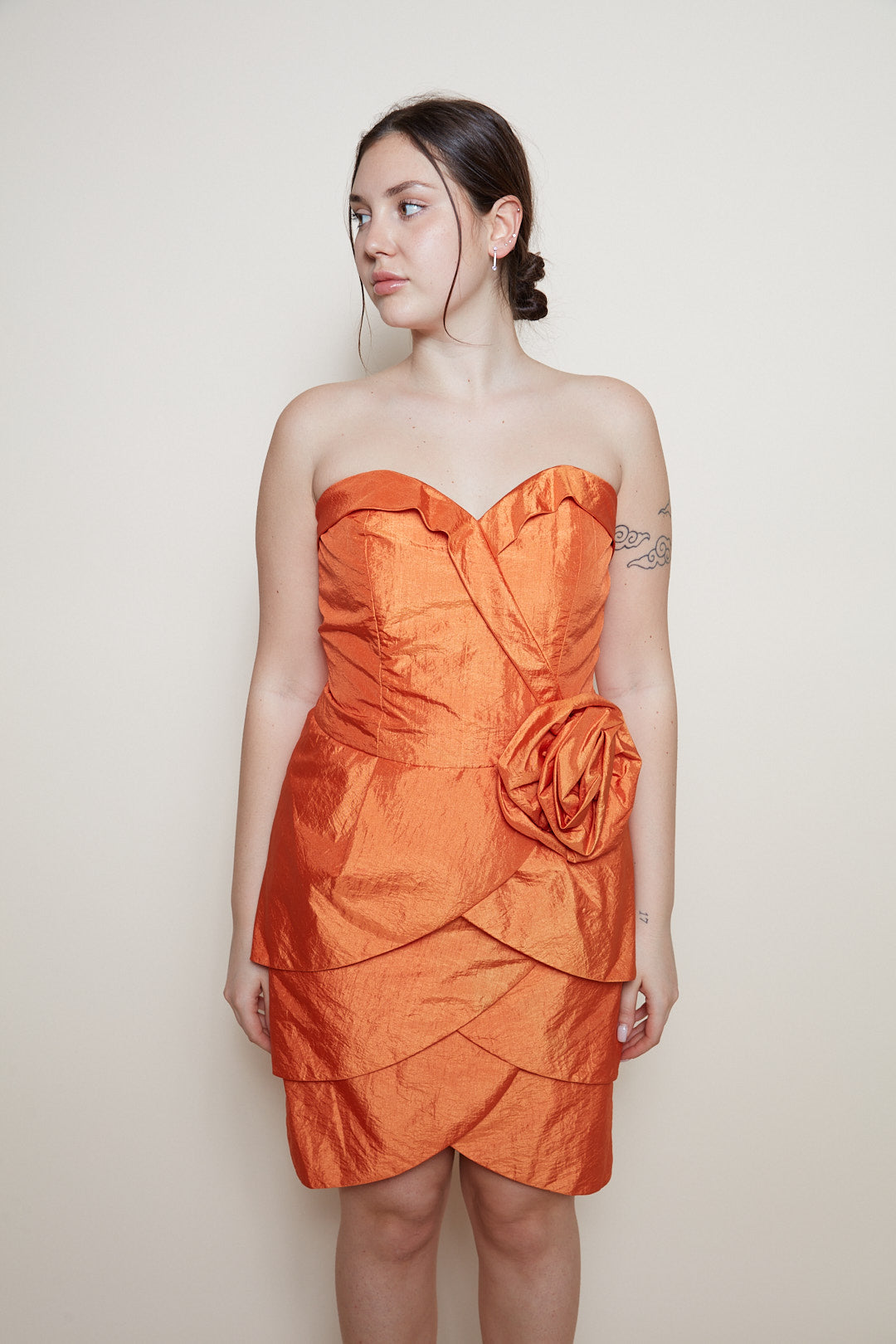 Bernshaw mini orange dress 80s
