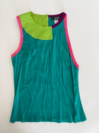Gianni Versace SS 2003 silk colorful patchwork tank top