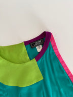 Gianni Versace SS 2003 silk colorful patchwork tank top