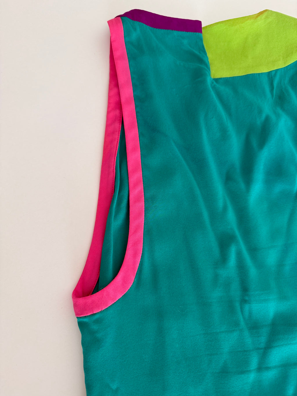 Gianni Versace SS 2003 silk colorful patchwork tank top