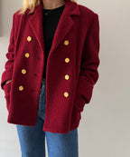 Yves Saint Laurent bouclé burgundy blazer