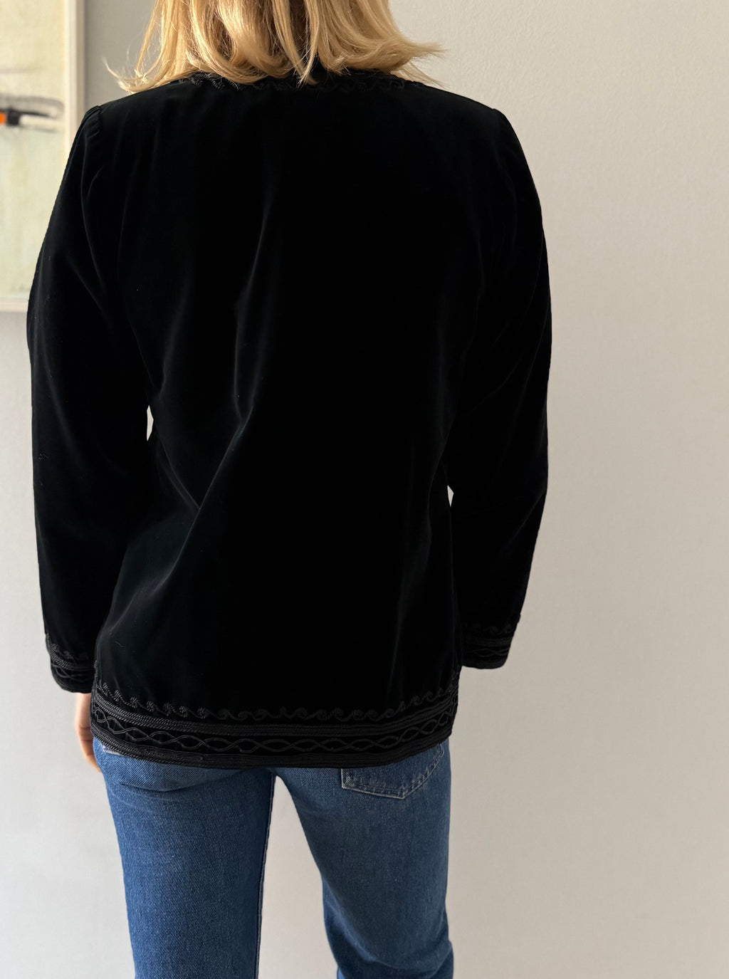Rare Saint Laurent velvet black blazer 1977