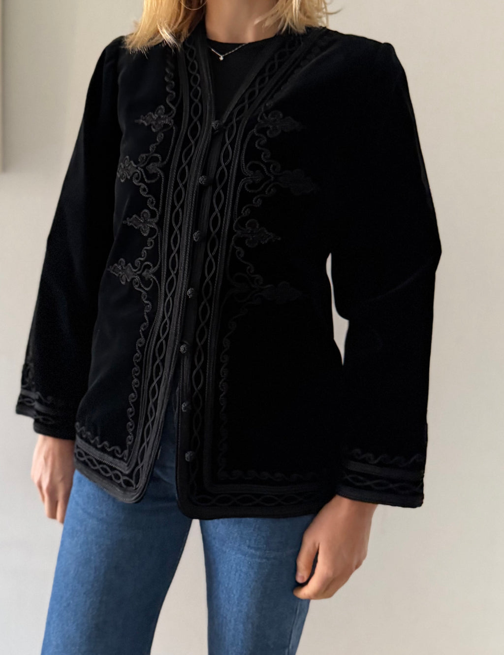 Rare Saint Laurent velvet black blazer 1977