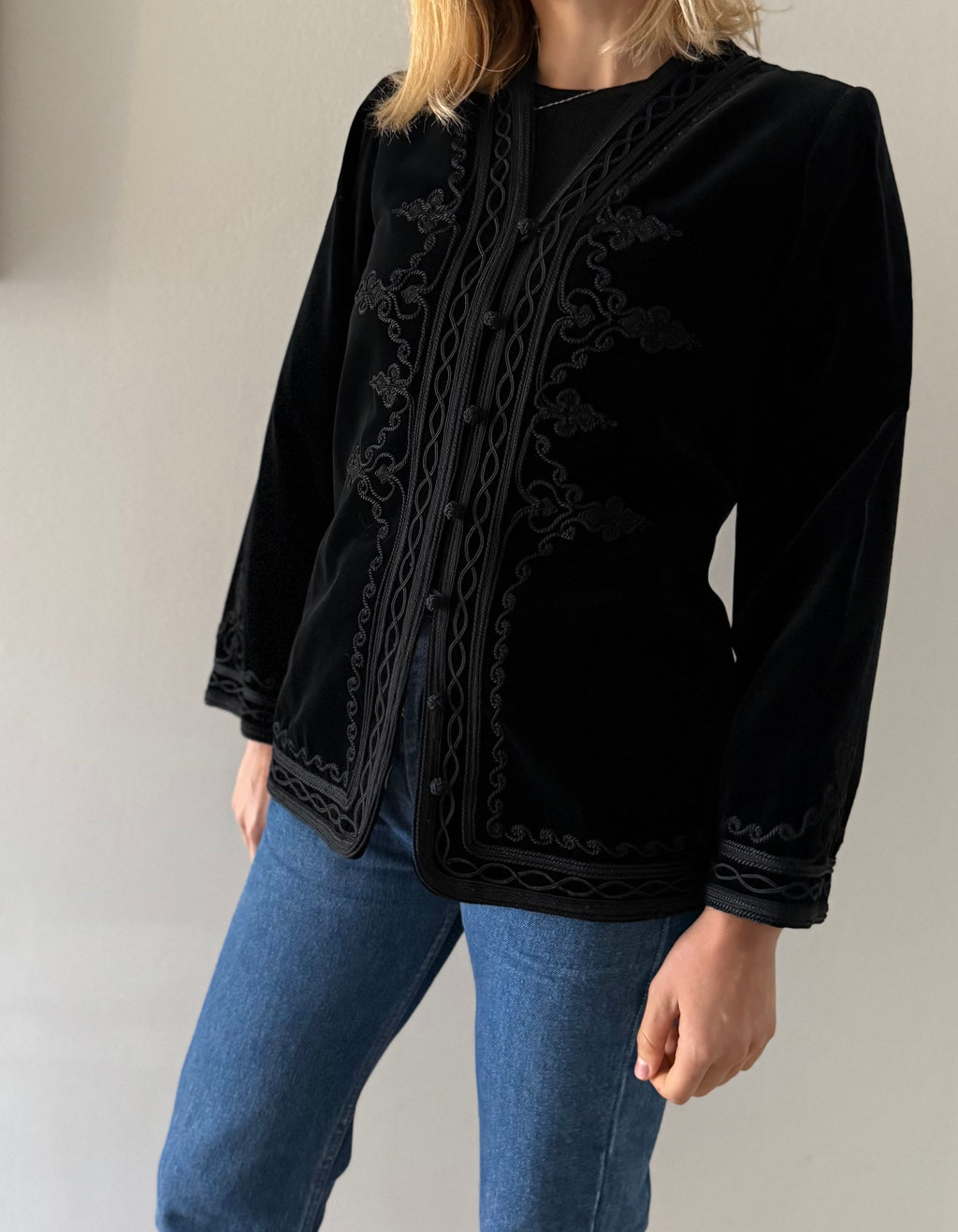 Rare Saint Laurent velvet black blazer 1977
