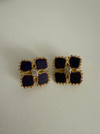 Valentino purple gold clip earrings 90s