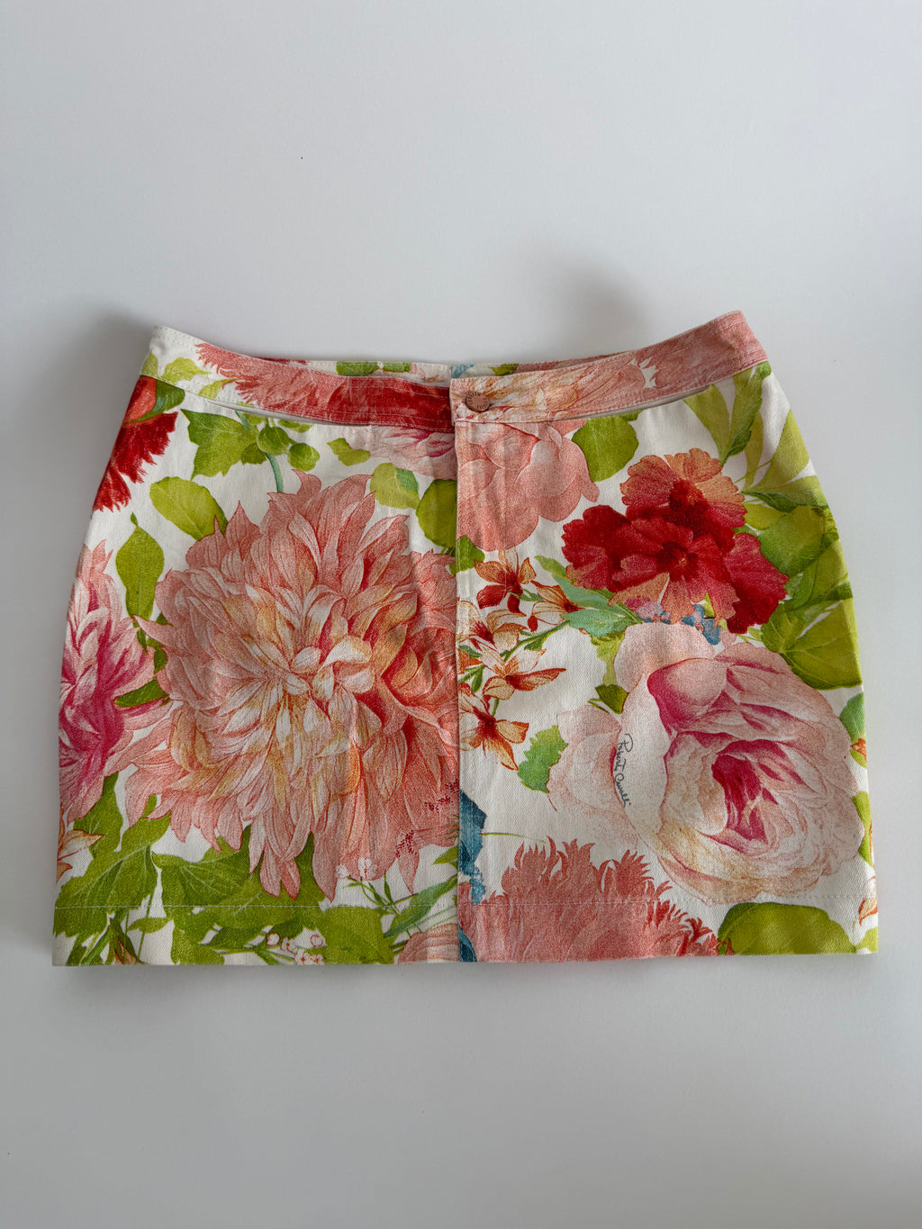 Roberto Cavalli SS 2000 floral mini skirt