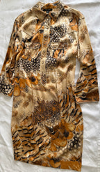 Roberto Cavalli S/S 2004 dress feathers print
