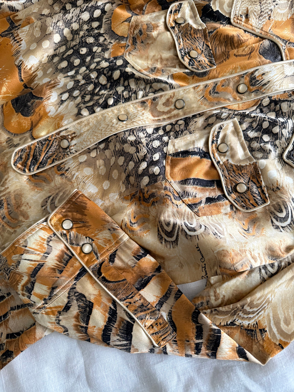 Roberto Cavalli S/S 2004 dress feathers print