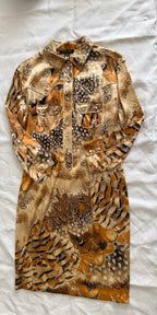 Roberto Cavalli S/S 2004 dress feathers print