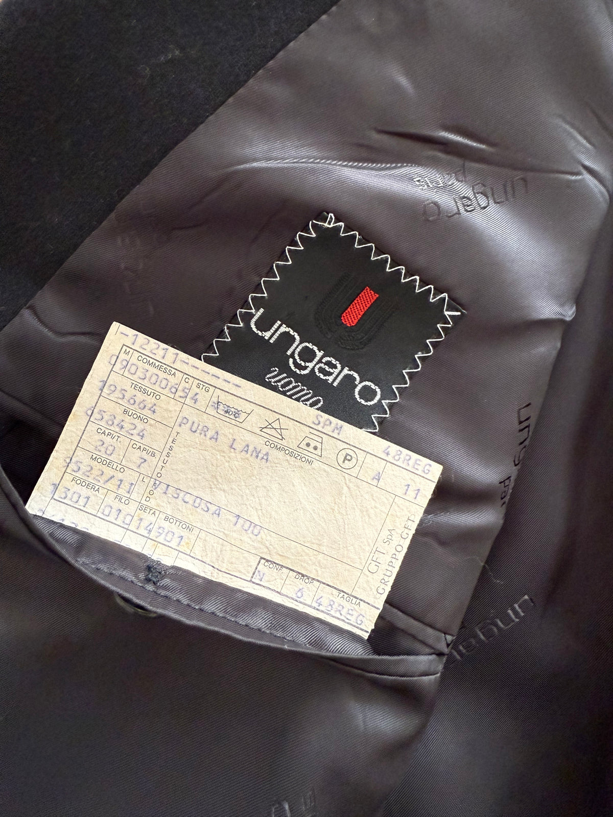 Ungaro black wool 90s blazer men oversize