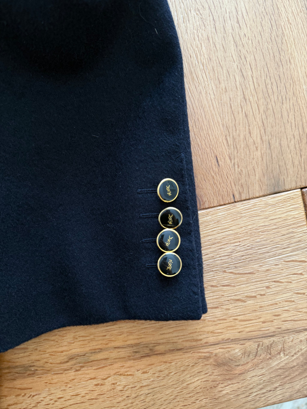 Yves Saint Laurent black wool cachemire blazer 90s