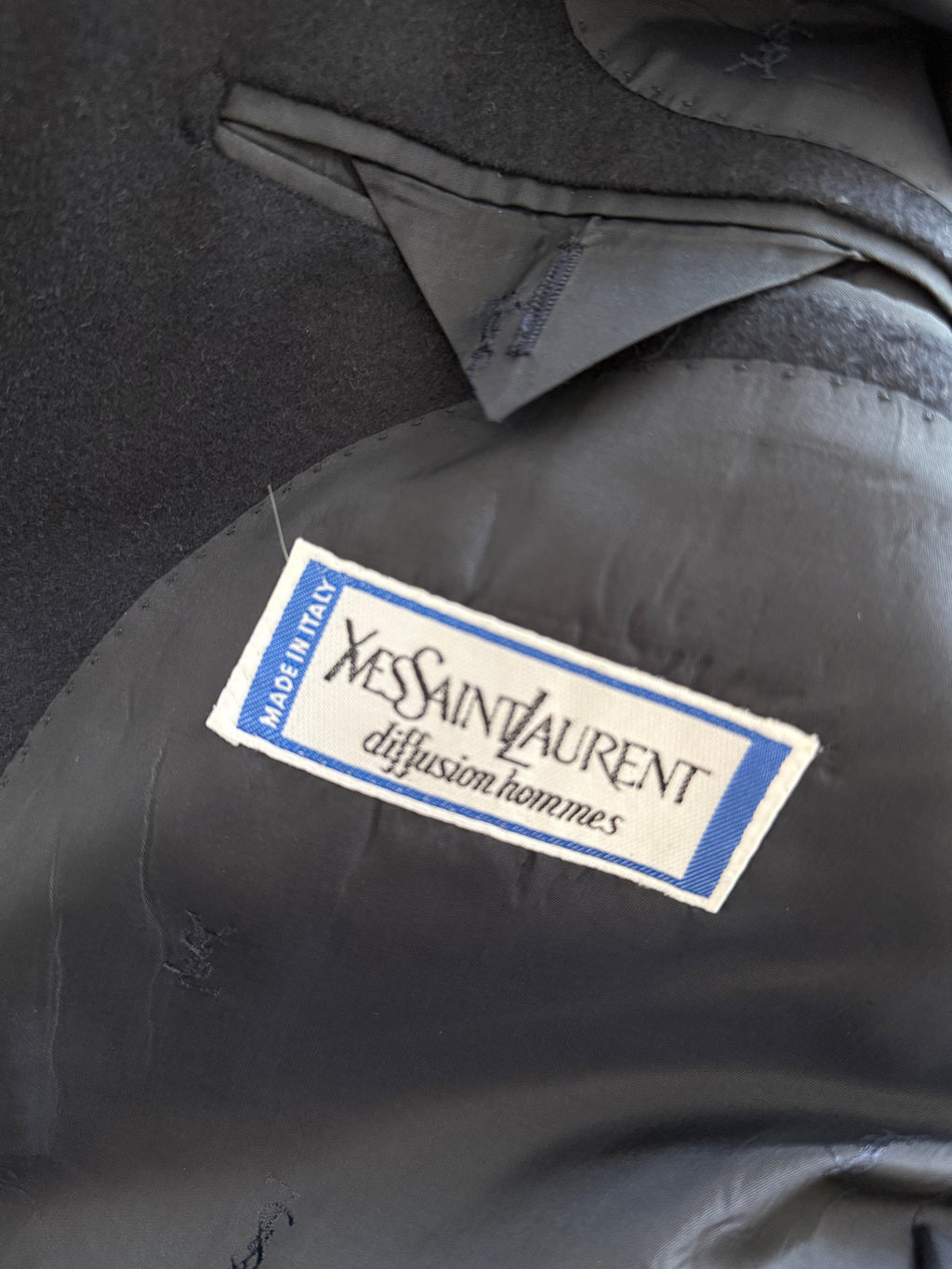 Yves Saint Laurent black wool cachemire blazer 90s
