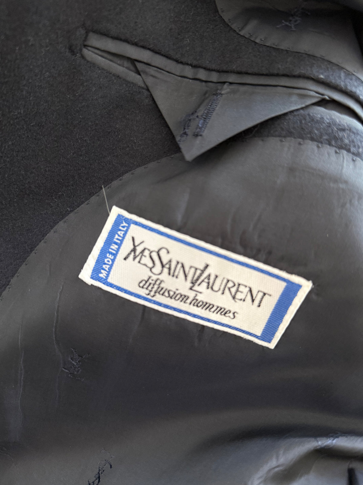 Yves Saint Laurent black wool cachemire blazer 90s