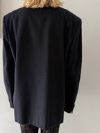 Yves Saint Laurent black wool cachemire blazer 90s