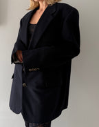 Yves Saint Laurent black wool cachemire blazer 90s