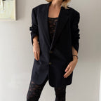 Yves Saint Laurent black wool cachemire blazer 90s