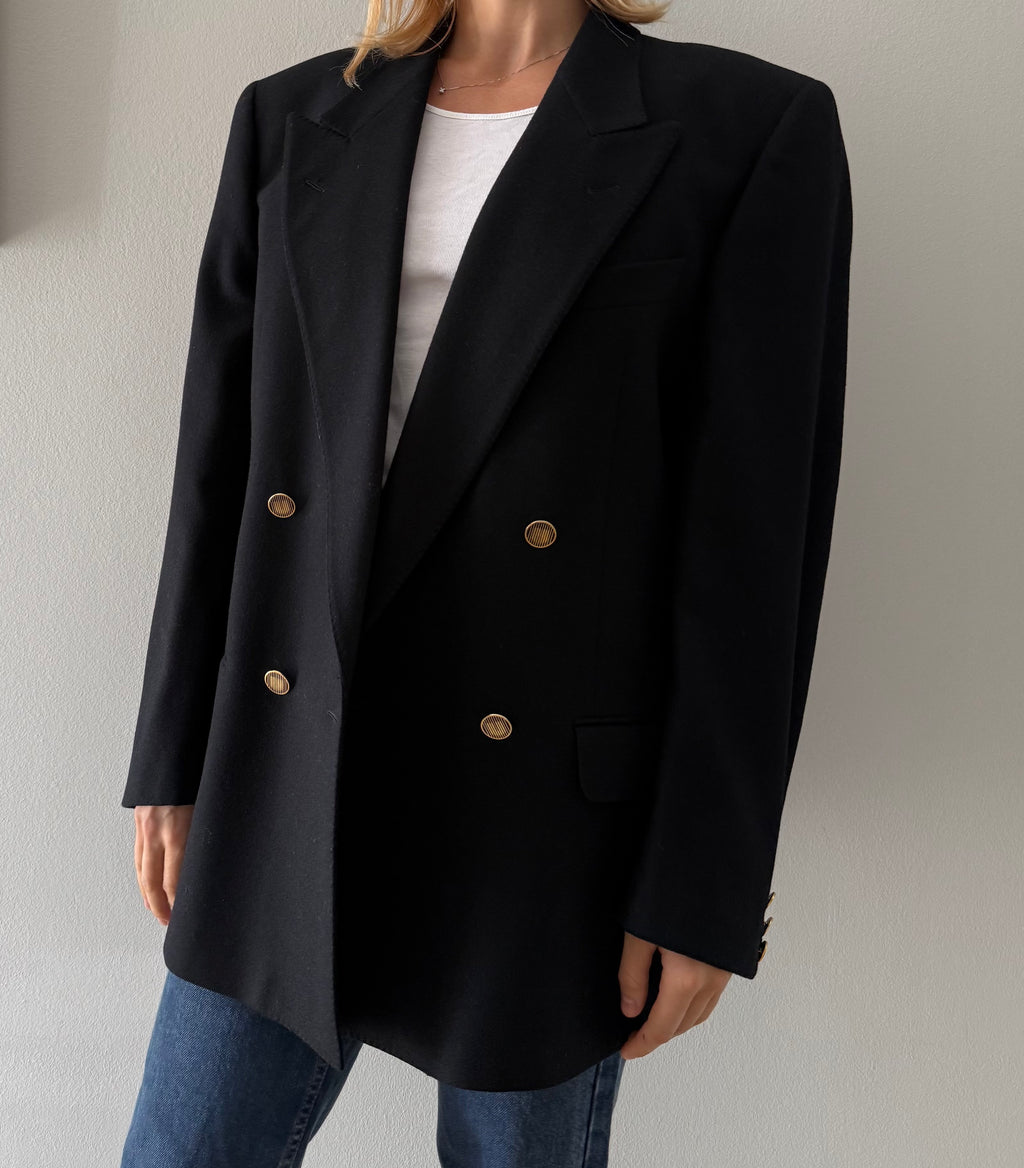 Ungaro black wool 90s blazer men oversize