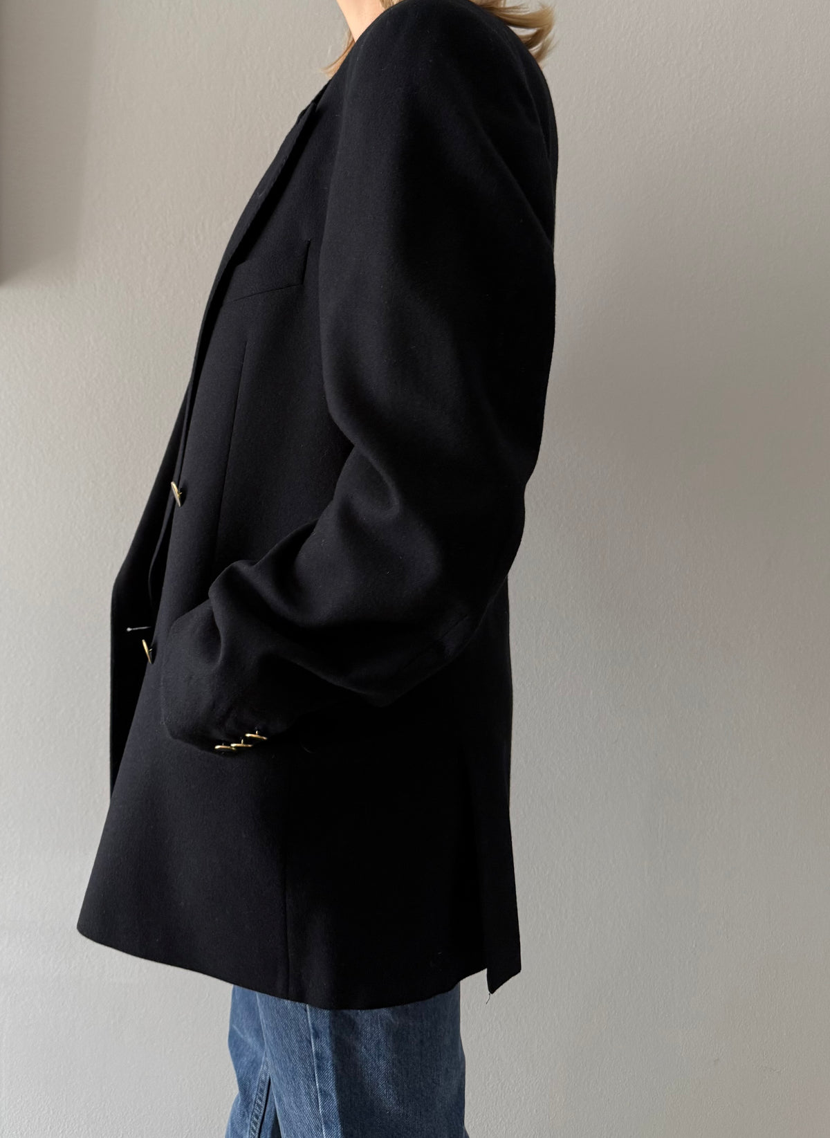 Ungaro black wool 90s blazer men oversize